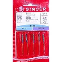 5 original Singer Agujas para Máquinas de Coser{2026} grosor{90} /{14} Y{100} /{16} de pantalones vaqueros y 130/705 H-J