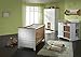 Produktbild SAM® Kinderzimmer Sparset Jessica Komplettset Kinder- / Baby-Zimmer 5tlg. aus massivem Kiefernholz, weiß braun lackiert, Babybett + Wickelkommode + Wandregal + Unterbauregal + Kleiderschrank