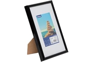 MAUL cornice foto 15x21 cm MAULart | Cornice per foto in plastica con intarsio passe partout | Cornici foto per formato orizzontale e verticale | Ideale per le foto | Nera