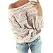 Produktbild MEIbax Damen Multicolor Striple Flower Pullover beiläufige Gestrickte Long Sleeve Sweatshirt Strick Wollpullover Grobstrick