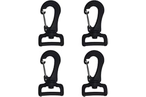 IBOSCOLY Set 4 Moschettoni 25mm Girevoli in plastica Dura con Chiusura in Acciaio a Scatto. Gancio per Escursioni.