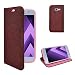 Produktbild Samsung Galaxy A5 2017 Case Dunkel Rot Design Kunstleder Buch Flip Tasche Case Hülle Gadget Boxx