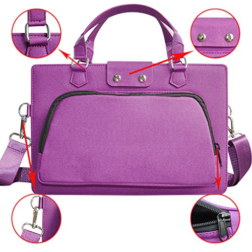 Lenovo Yoga 710 14 Hülle,Labanema 2 in 1 Spezielles Design PU Leder Handtasche Tragetasche Schulter Schutzüberzug+Tragbare Tasche Portable Laptoptasche mit Handgriff Schultergurt Griff für 14″ Lenovo Yoga 710 14 710-14ISK 710-14IKB 80TY0008UK 2-in-1 Serise Notebook,Violett - 5