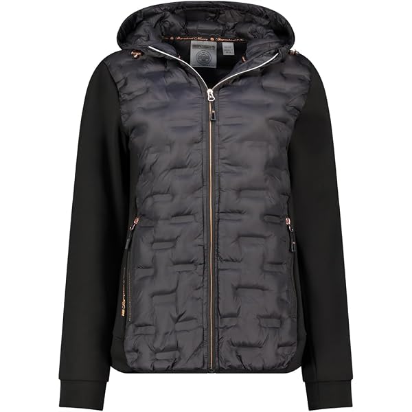 Giacca Piumino Leggera Geographical Norway Atikolor Per Donna: Con Cappuccio, Trapuntata, Tasche Con Zip, Stile Urbano, Per Mezza Stagione