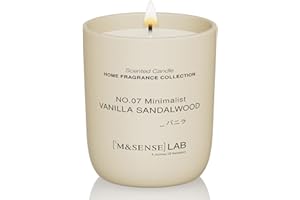 M&SENSE Scented Candles in Glass Vanilla Sandal Wood - Natural Soy Wax Candle 150 g 30 Hours Burning Time, Gift for Women and Men, Simple Design, Aromatherapy for Home, Bathroom, Yoga Relaxation