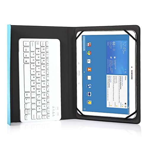 Bluetooth Tastatur CoastaCloud Ultra-Slim Hülle Keyboard Case Blau Für alle Windows / Android / IOS und Mobil mit 7-8 Zoll (Geeignete Tablettengröße : Länge 19-21cm;Breite:13.5cm ) für 7″ QWERTZ Deutsches Tastatur layout – iPad mini 1/2/3/4 ; Samsung Galaxy Tab 4 7 „and 8.0“, Samsung Galaxy Tab S2 8.0 „, Samsung Galaxy Tab A 8.0“, Samsung Galaxy Tab 3 8.0 „(T310), Mediapad X / MediaPad X2 4G LTE, Und andere Geräte zwischen 7,0 bis 8,0 Zoll - 3