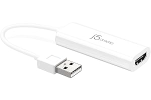 j5create USB A to HDMI Display Adapter - USB 2.0 to HDMI 1080P Cable Converter Adapter for Windows Laptop, PC (JUA195)