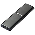 PHILIPS External Portable SSD 2TB - Ultra Slim SATA Ultra Speed USB-C, Read Speed up to 550MB/s, Aluminium