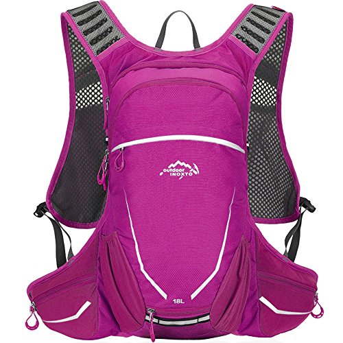 DeFe Mochila Ciclismo 18L Impermeable Mochila MTB para Senderismo Viajes Bicicleta Camping Running Deporte Al Aire Libre, Respirable y Ultraligera Mochilas de Montaña para Hombre Mujer (Púrpura)