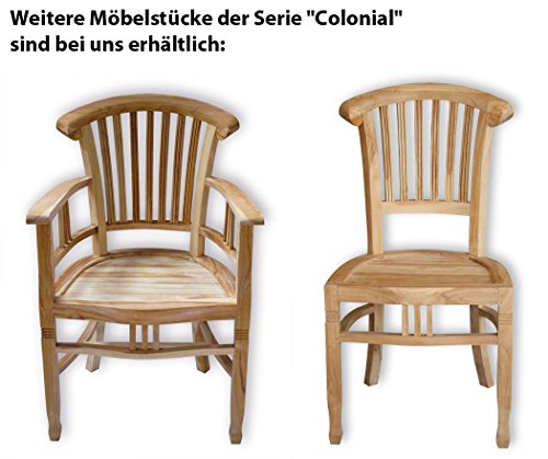 KMH®, Gartenstuhl „Colonial“ (Teakholz – Colonialstil) (#102060) - 5