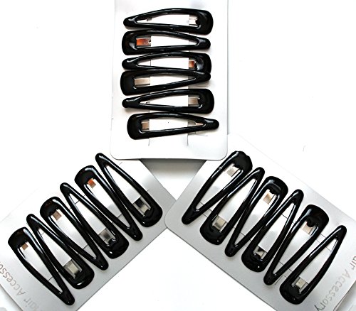 18 x Black Sleepy Clips/ Snap Clips/ Hair Clips - School Colours