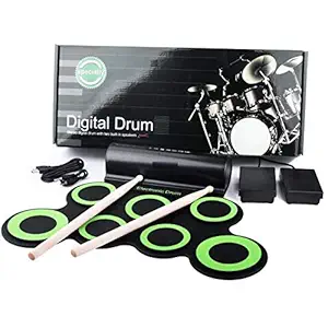 Powerpak G3001A Hand Roll Up Electronic Drum Pad (Black/Green)