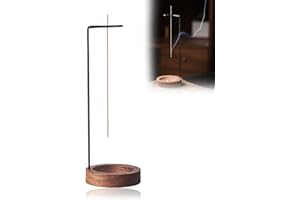 SYLANDA Supporto per bastoncini di incenso, supporto per bastoncini di incenso in legno per cenere, supporto per bastoncini di incenso fatti a mano, design moderno con bobina di cono per Zen, yoga, (nero)
