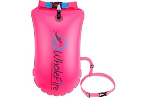 WholeFire Boya de natación de 20 L, Impermeable, Inflable, Bolsa Seca, Flotador de Seguridad para Deportes acuáticos, Nadadores de Aguas Abiertas, triatletas, kayakistas y esnórqueles