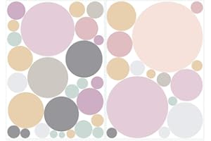 ‎WANDTATTOO-LOFT Wandtattoo Loft Wandsticker Kreise-Set, 40 Stück - Pastell Rosa, Wandtattoo Kinderzimmer Deko, Wandsticker Kinderzimmer, Wand Aufkleber Kinder, Punkte Wandtattoo, Babyzimmer Deko, Kinderzimmerdeko
