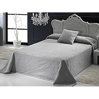 LaNovenaNube - Manta y cojín EVOQUE B39-240X260 cm + 1-50x75 cm - Color Gris