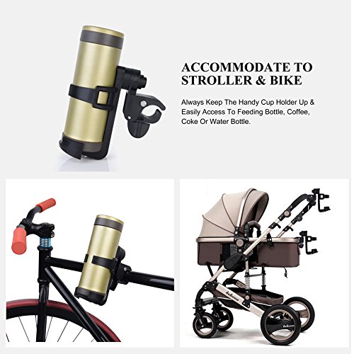 Uarter Flaschenhalter Fahrrad-Wasser-Flaschen-Rahmen-Gestell 360 Grad drehbaren Babyflaschenhalter f¨¹r Kinderwagen MTB Bike - 3