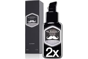 Double Pack Beard Oil - Mr. Burton´s Beard Oil - Classic - Made in Germany - 2 x 50 ml Beard Oil for Beard Care - with Argan Oil Cruelty Free and Vegan