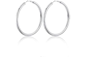 U7 Trendy Charming Hoop Earrings for Women, 30mm/40mm/50mm/60mm/80mm, Hypoallergenic Light-weight, Three Colors, Come with Box