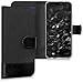 Price comparison product image kwmobile Wallet Case for Huawei P20 Lite - Fabric and PU Leather Flip Cover with Card Slots and Stand - Anthracite/Black
