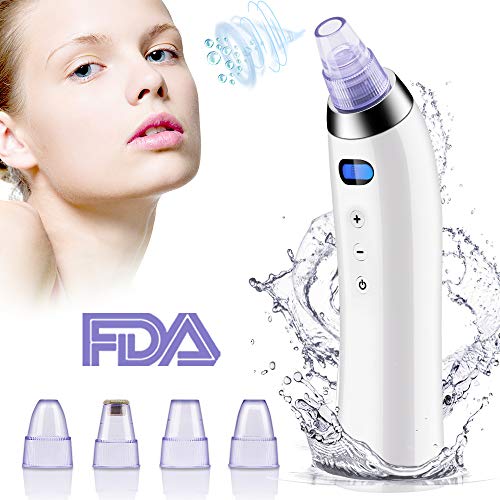 Limpiador de poros eléctrico 4 en 1 limpiador puntos negros y espinillas eléctrico 4 cabezales 5 velocidad potente extractor succionador de poros para limpieza de poros nariz