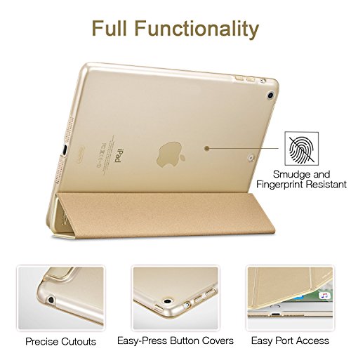 iPad Mini Hülle, ESR® Yippee Series Auto Aufwachen / Schlaf Funktion PU Ledertasche mit Durchschaubar Rückseite Abdeckung Schutzhülle für iPad mini 3/2/1 (Champagner Gold) - 6