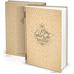 Grand Livre de Recettes XXL Vintage à compléter personnaliser ou à offrir à un amateur de cuisine Cadeau pour Elle Maman Mamie Soeur Format A4 164 pages blanches sans lignes Table des Matières incluse