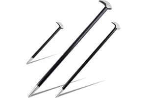 LEONTOOL Lot de 3 leviers à tête roulante très résistants pour alignement et levier de machines automobiles, 15,2 cm, 30,5 cm, 40,6 cm, outil de levier en acier au carbone