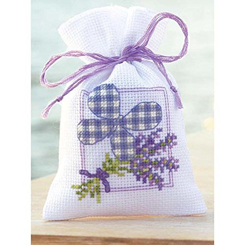 Vervaco PN-0143683 Zählmusterpackung Tütchen mit Schmette, lavendel