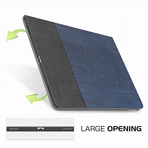 MoKo Hülle für Neu iPad Pro 12.9 2017 – Stoßfest Ledertasche Schutzhülle mit Auto Sleep/Wake up Funktion, Standfunktion und PC Bumper für Apple New iPad Pro 12.9 Zoll 2017 & 2015 Tablet, Blau/Grau - 9