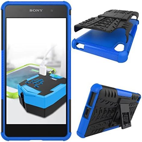 DBIT Sony Xperia E5 Case, Light-Weight Twin Layer Case Soft TPU and PC Rugged Durable Protective Case Cover with Kickstand for Sony Xperia E5,Blue