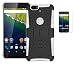 Produktbild Huawei Nexus 6P(2015) Hülle mit Panzerglas,TPU+PC Ultra Slim Silikon Tough Rugged Dual-Layer Hardcase with Built-in Kickstand Thin Stand Case,Wasserdicht Shockproof Anti Slip Stoßfest Protection Tasche Schutzhüllen für Huawei Nexus 6P(2015) 5.7Zoll-[weiß]+Panzerglas/Schutzfolie/Displayschutzfolie