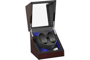 DRAIGERWAY Automatyczne pudełko Uhrenbeweger PU Leder Uhrengehäuse mit leisem Motor Netzteil für Automatikuhren..