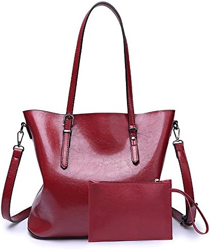 2017 new Fashion Women Leather Large Shoulder Crossbody Bag Handbag Tote Messenger Satchel Purse(winne red)