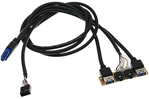 TORRIBALA 60 cm Frontgehäuse-Panel USB 3.0 + USB 3.0 + HD Audio Ports I/O Board + Interner Kabel USB Blende DIY Gehäuse Verlängerung