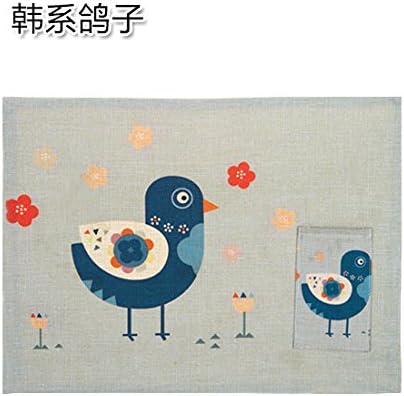 KXZDAS Calico art placemats Potholder cotton and linen placemats-hot dishes incorporating Western pad mat hot pad tray mat Korean pigeons