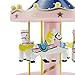 BXT Merry Go Round Music Box Wooden Carousel Multi-Colored 4-Horse Animated Figurine Desktop Playset Awesome Kids Xmas Birthday Presents