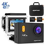 APEMAN Sports Action Camera 4K Ultra HD 20MP Wi-Fi Camcorder Waterproof 30M 2.0 Inch LCD Screen 170 Wide-Angle Lens Two Rechargeable Batteries with Carrying Case Waterproof Case and Kit of Accessories