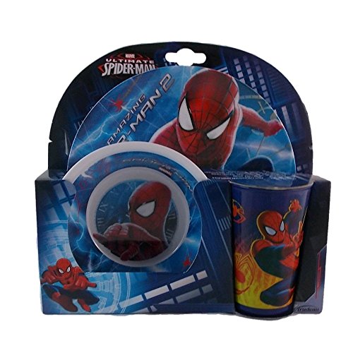 Juego Menaje Spiderman Marvel melamina 2 platos 1 vaso + Pack Regalo 39114