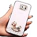 Produktbild Samsung Galaxy S7 G9300 SM-G930 3D Glitzer Durchsichtig Harte Dünn Bling Kristall Hülle, Sunroyal Transparent PC Hart Dünn Bling Slim Line Schutzhülle Schale Kristall Crystal Gel Case Horse Pferd Muster Druck 3D Glitzer Strass Rhinestone Diamant Durchsichtig Bumper Protektiv Cover Matt