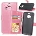 Produktbild Nancen Compatible with Handyhülle HTC One M9 Plus (5,2 Zoll) Lederhülle Style Acht Farbe Weich PU Flip Case Ledertasche/Schutz Etui, Karten Slot Foto Wallet Hülle