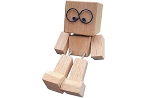 YGCHEN Wackelfigur Auto Wackelnder Holzfigur Schüttelmann aus Holz Wackelbeine Holzmann Autozubehör Schreibtisch Ornamente