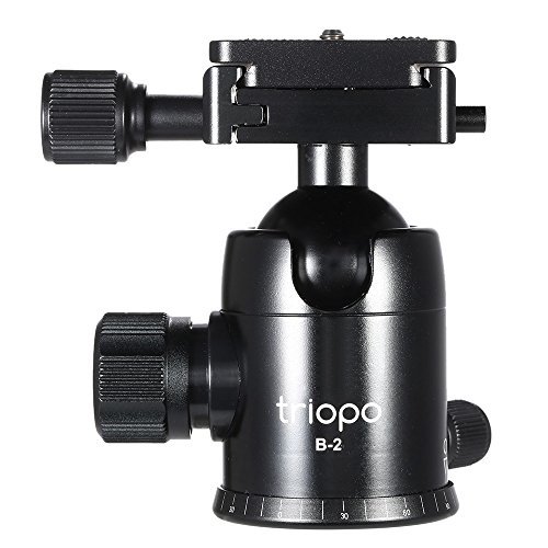 Andoer Triopo B-2 cabezal de trípode para 360 grados Panorámica Rótula w/integrado doble Esprit niveles & Portaestantes de seguridad para cámara réflex digital max carga 8 kg