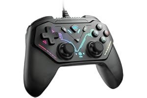 Machenike G3S Wired PC Controller with 8-Way Microswitch D-Pad, 1000w Press Life, Free Dead Zone Toggle, Seamless Multiplayer,4-Level Vibration, Compatible with PS3/Windows/Android/TV/IVI, Black