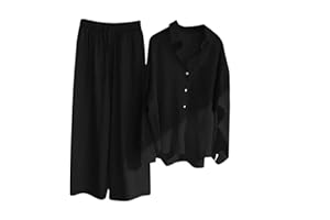 HAOLEI Two Piece Linen Outfit Women UK Sale Plus Size 22,Ladies Linen Co Ord Set Summer Long Sleeve Button Shirts Wide Leg Trousers Lounge Wear Beach Suit Tracksuits for Going Out Holiday Clearance