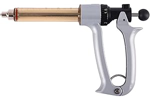 GQQSXZNTD Jeringa Veterinaria, Jeringa Continua Ajustable Semiautomática de Acero Inoxidable, Inyección de Vacuna Veterinaria para Ganado, Ovejas, Cerdos y Cabras(Size:25ML)