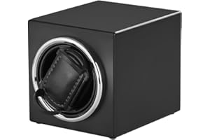 DRAIGERWAY Automatische Uhrenbeweger Box Single Uhrenbeweger PU Leder Uhrengehäuse mit leisem Motor Batteriebetrieb Oder Netzteil für Automatikuhren