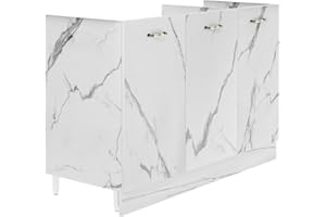 Shally Dogan Mobile Sottolavello per Cucina 3 Ante componibile Mobiletto base da 80 per Lavello (Marmo, 120 x 50 x 85 cm)