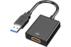 AZUXREZA USB zu HDMI Adapter,USB 3.0/2.0 zu HDMI Adapter Konverter,HD 1080P Video Grafikkabel Konverter für PC, Laptop HDTV TV kompatibel mit Windows XP/7/8/8.1/10(NOT Für Vista, Linux, Chrome,Mac os)