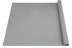 Silikonmatta stor, 80 x 60 cm pysselunderlägg stor, grå | Brandsäkert underlag, halkfritt och vattentätt, lätt att rengöra, b
